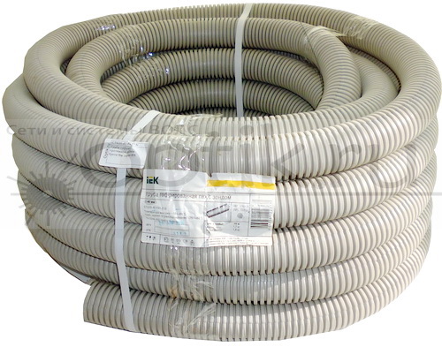 Труба гофра с протяжкой d40мм бухта15м серая IEK CTG20-40-K41-015I Труба гофра с протяжкой d40мм бухта15м серая IEK CTG20-40-K41-015I