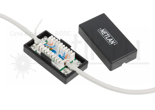 Соединитель RJ-45 - RJ-45 розетки Netlan EC-UCB-55-UD2-WT Соединитель RJ-45 - RJ-45 розетки Netlan EC-UCB-55-UD2-WT